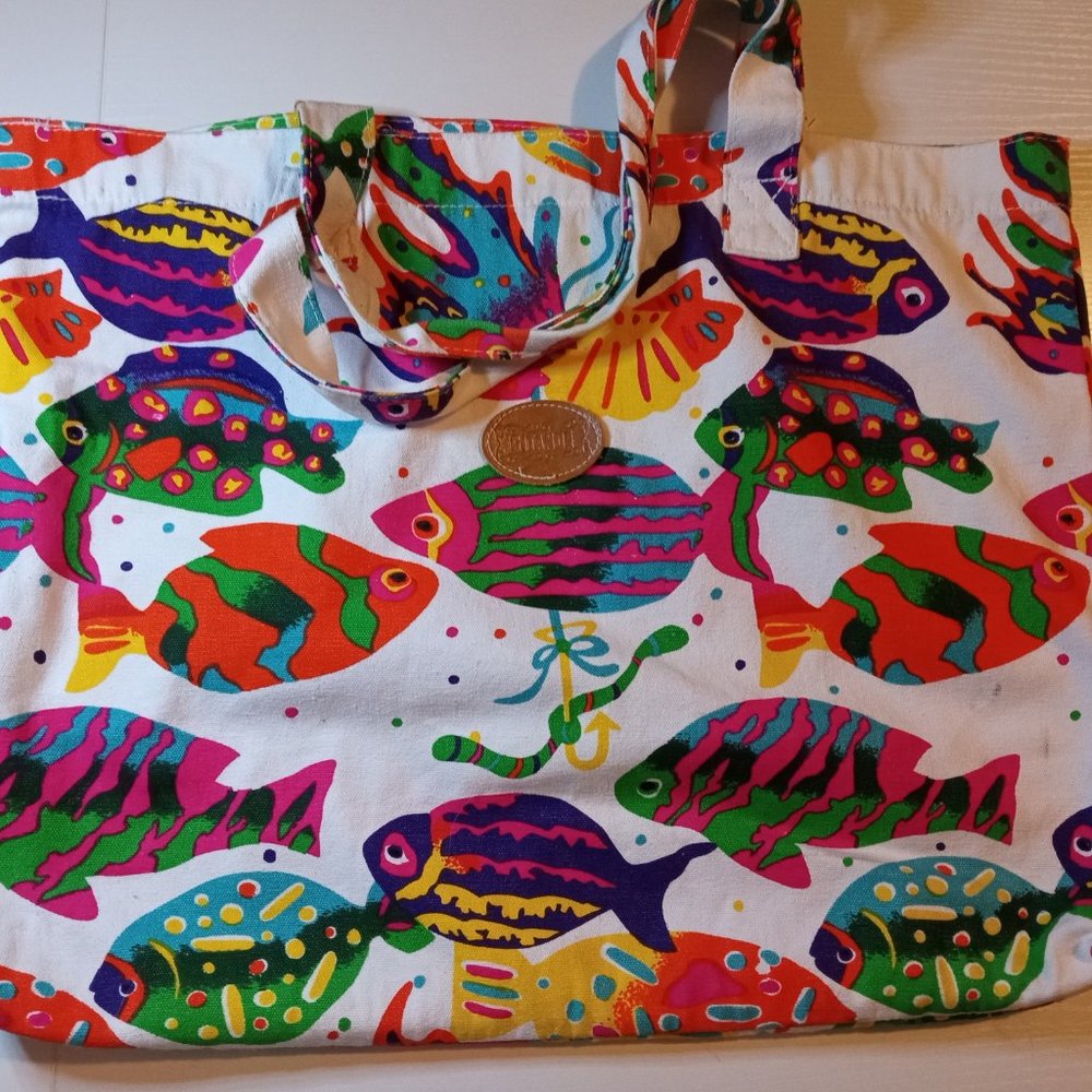Gitano vintage 80s neon fish tote bag